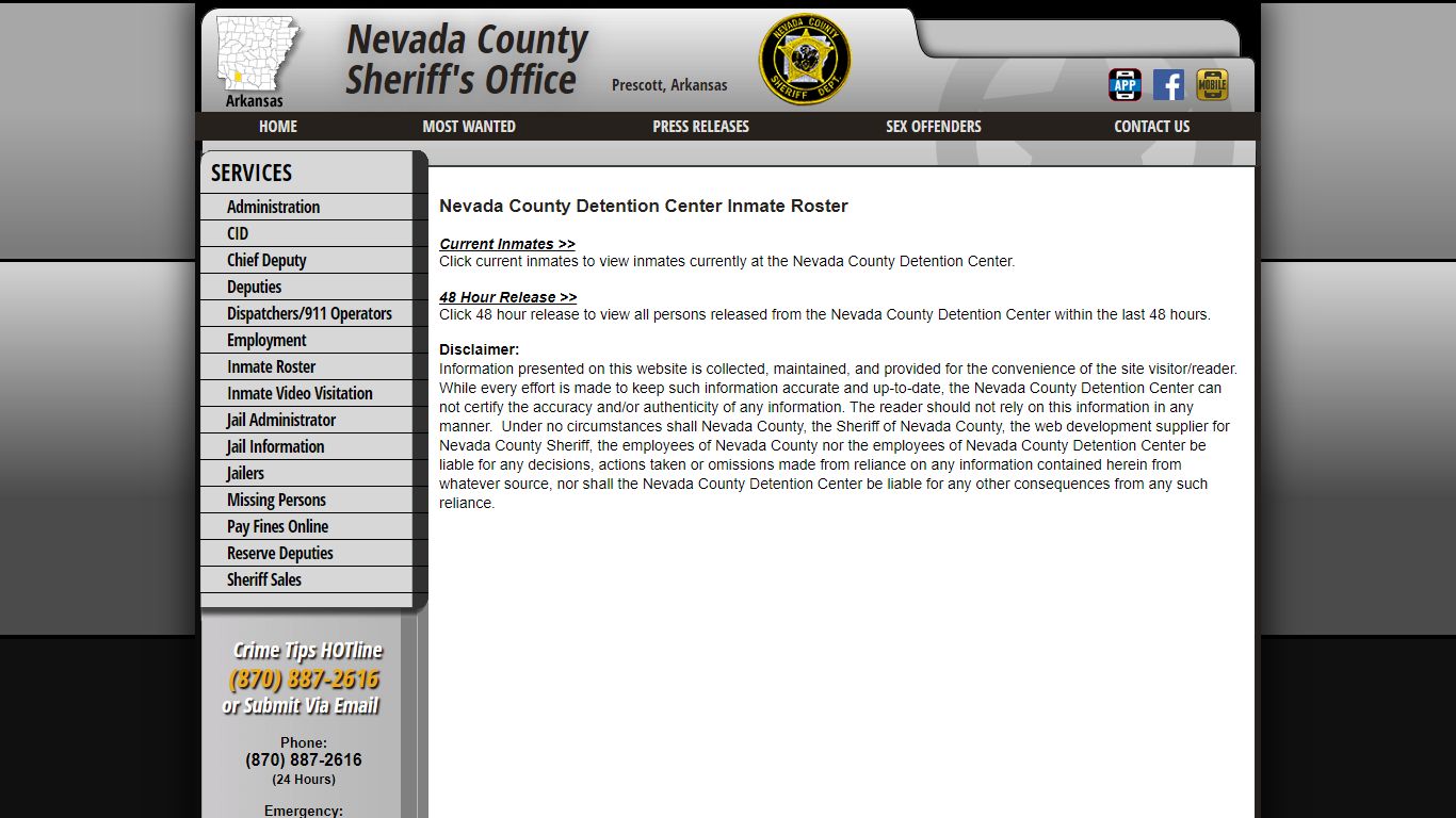 Roster Choose - Nevada County Sheriff AR